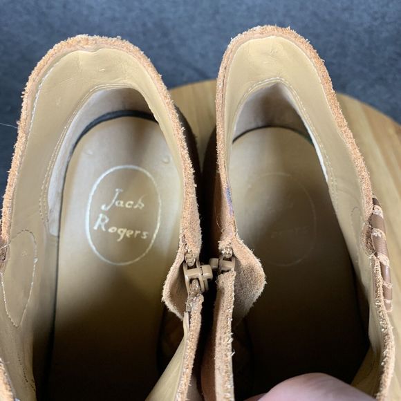 Jack Rogers Womens Brown‎ Suede Ankle Boots Sz US 9 Side Zip - Picture 7 of 8